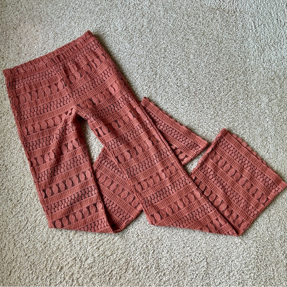 Boho Knit Flared Pants Size Small Forever21